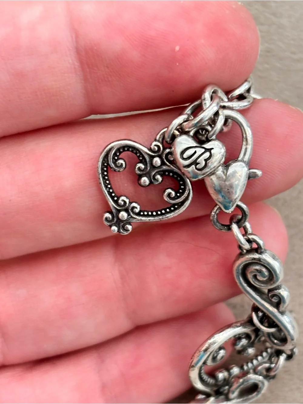 Brighton Palazzo Silver Heart Crystal Bracelet